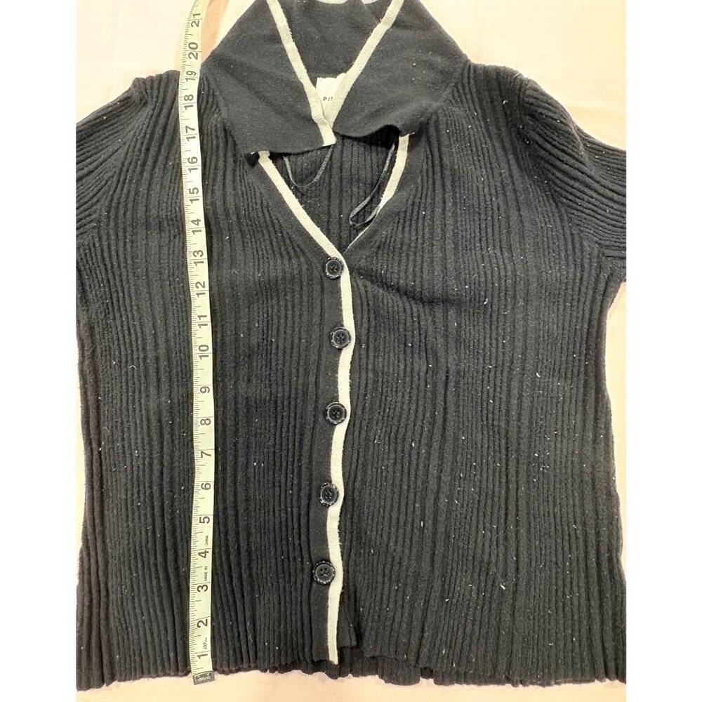 2 Piece Lounge Pink Rose Black & White Ribbed Cardigan Sweater With Pants M - Picture 9 of 16